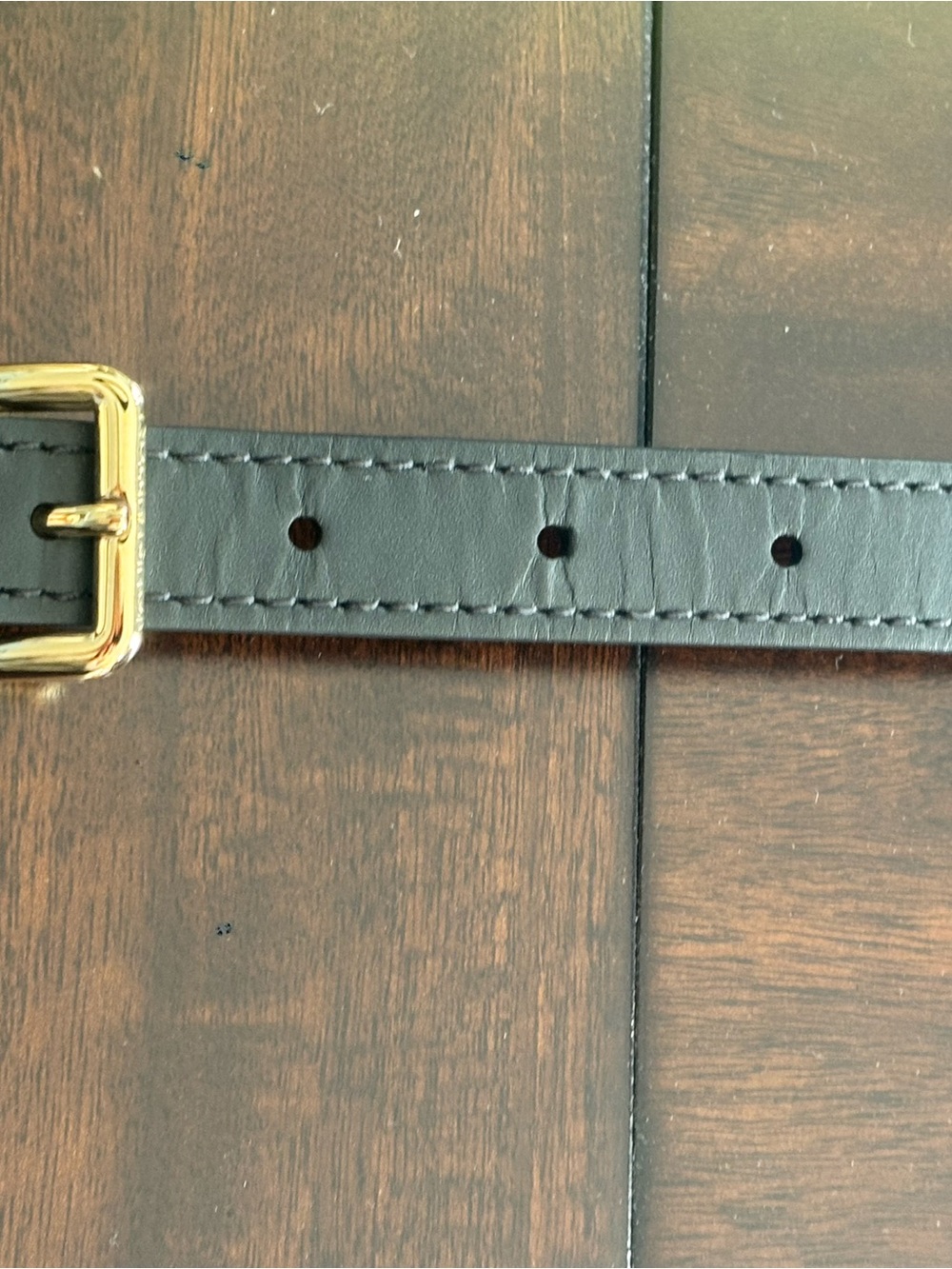 LV Black Leather Strap with Gold Hardware - Picture 6 of 7